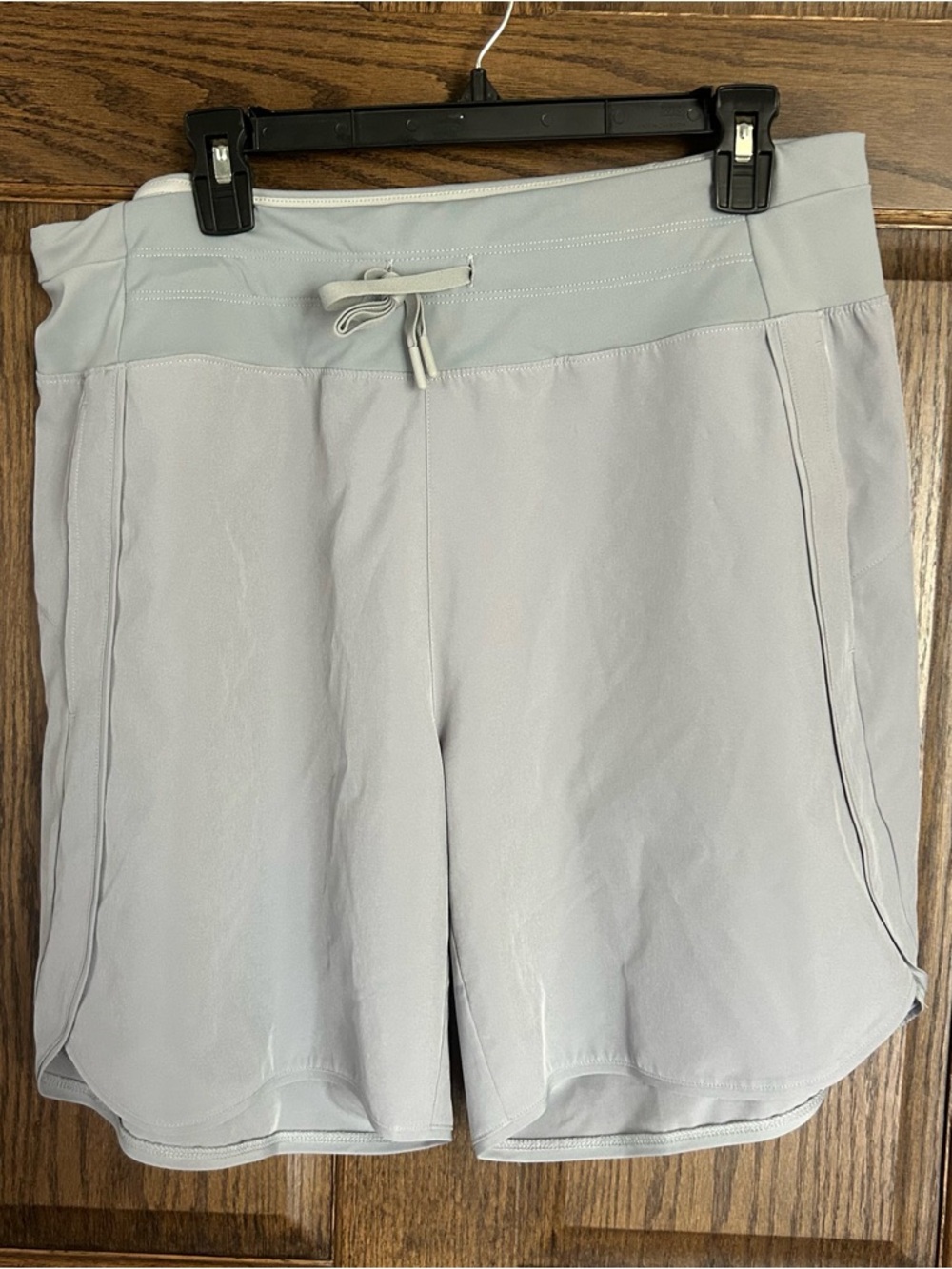 Baleaf Light Gray Women's Athletic Shorts with Drawstring Waist